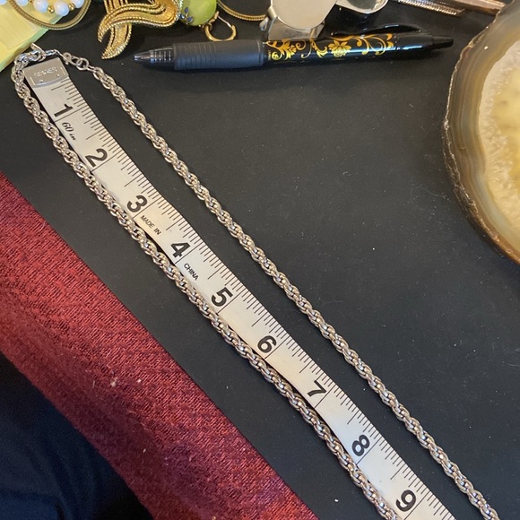 Vintage Monet twisted silver chain  29" Guc - Picture 5 of 11